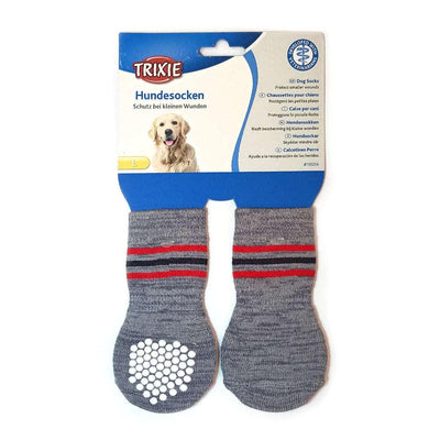 Abk Trixie Non-Slip Socks For Dogs - Grey (Set Of 2) - Cadotails