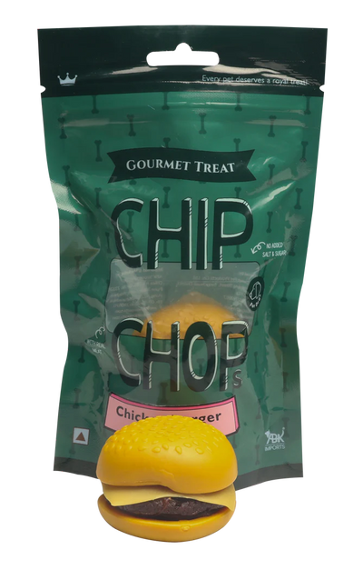 Chip Chops Chicken Burger 120G Dog Treat - Cadotails