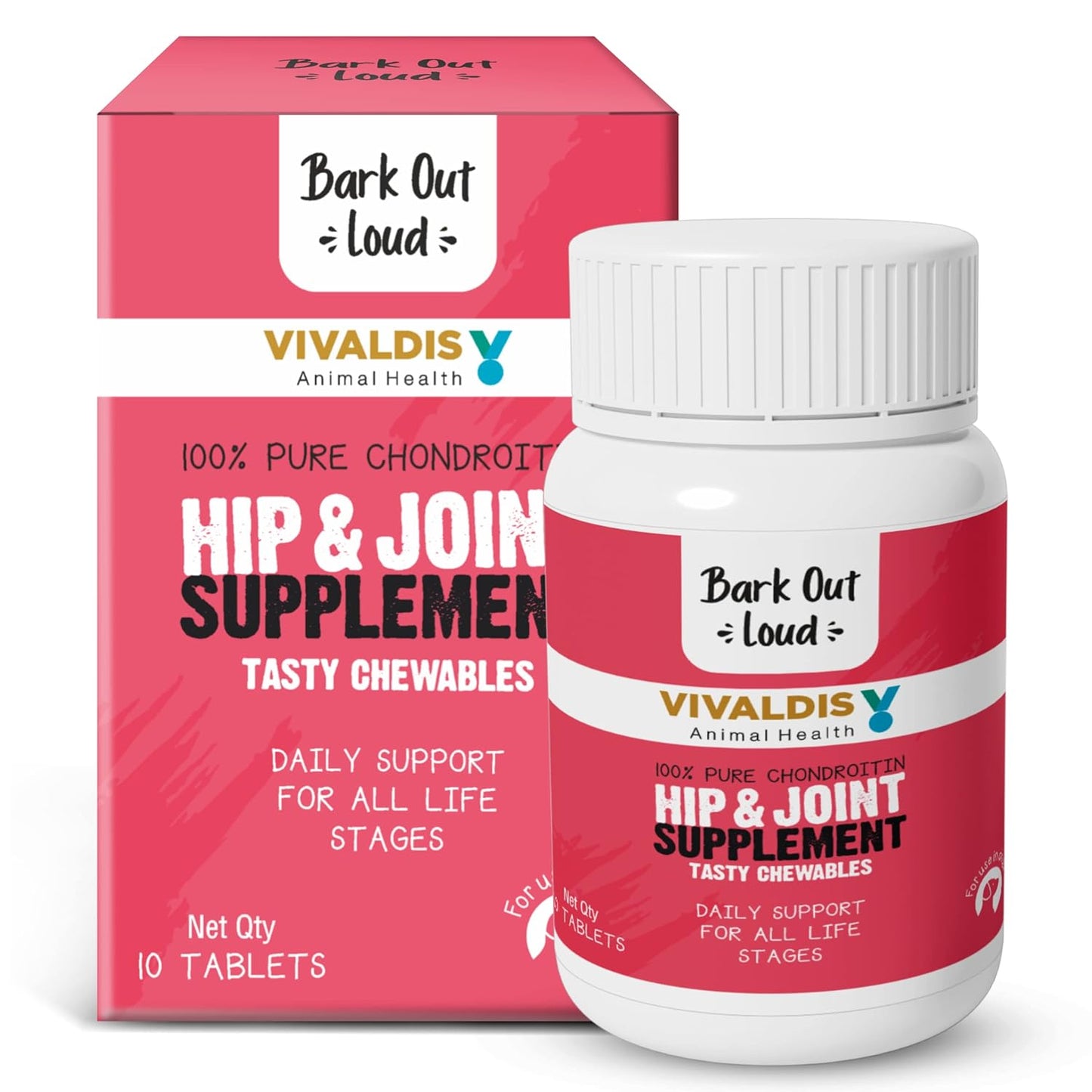 Bark Out Loud By Vivaldis Hip & Joint Supplement 10 Tablets For Dogs