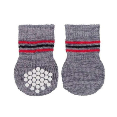 Abk Trixie Non-Slip Socks For Dogs - Grey (Set Of 2) - Cadotails