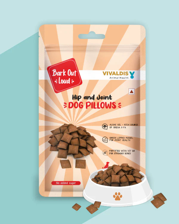 Bark Out Loud Hip And Joint Dog Pillows 100g Dog Treat - Cadotails