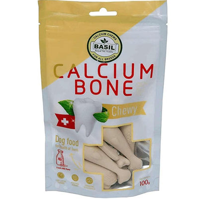 Basil Calcium Chewy Bones 100G Dog Treat - Cadotails