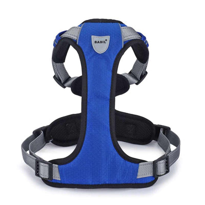 Basil Dog Full Body Padded Harness With Handle - Blue - Cadotails