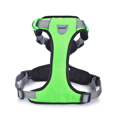Basil Dog Full Body Padded Harness With Handle - Green - Cadotails