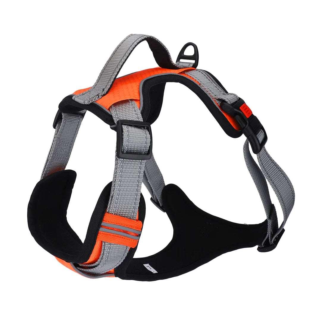 Basil Dog Full Body Padded Harness With Handle - Orange - Cadotails