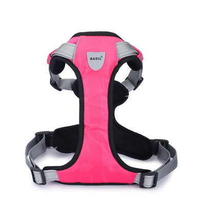 Basil Dog Full Body Padded Harness With Handle - Pink - Cadotails