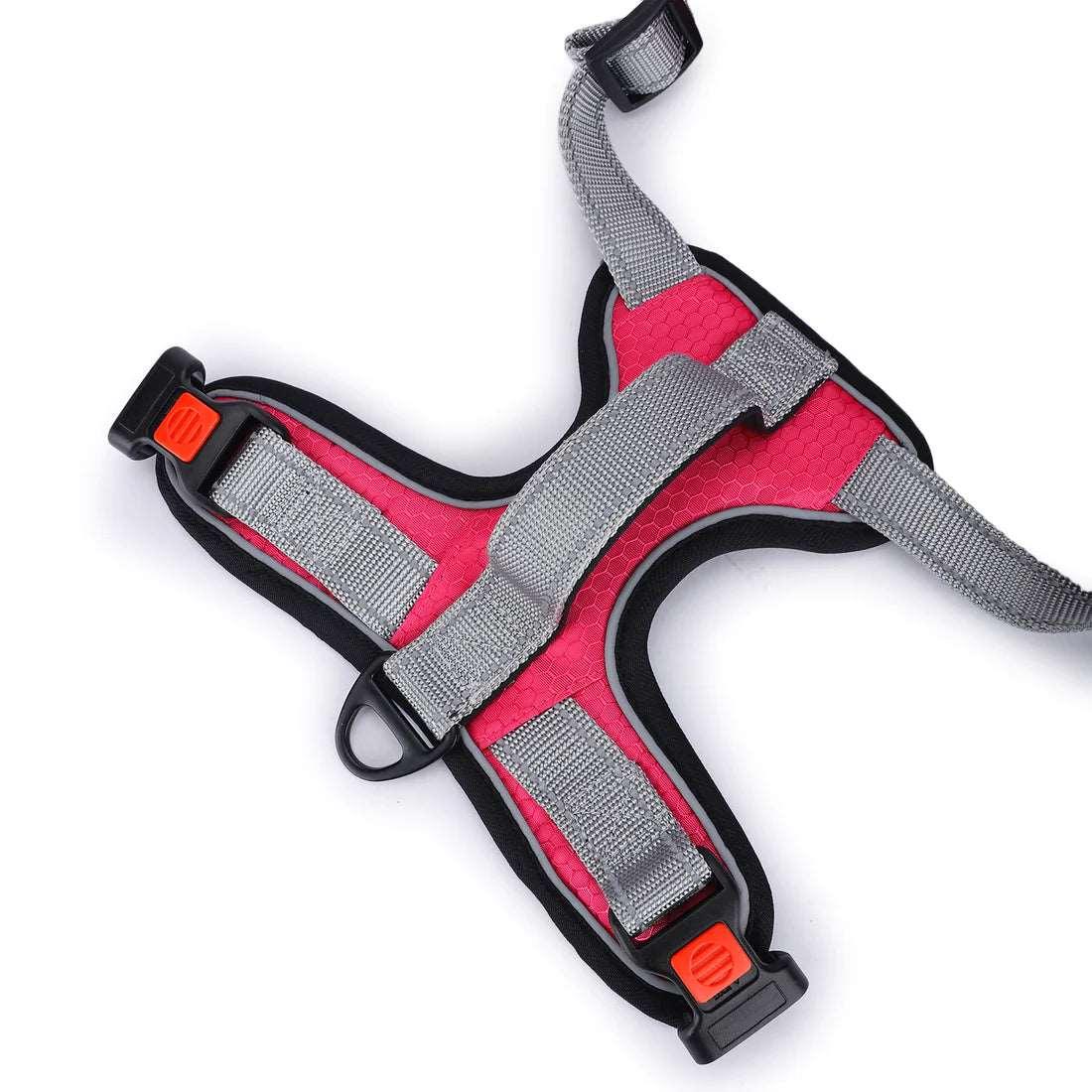 Basil Dog Full Body Padded Harness With Handle - Pink - Cadotails