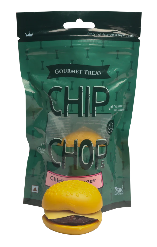 Chip Chops Chicken Burger 120G Dog Treat - Cadotails