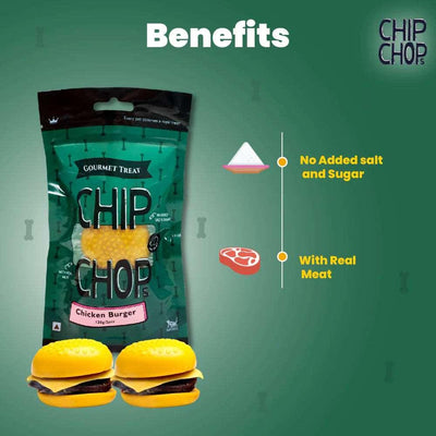 Chip Chops Chicken Burger 120G Dog Treat - Cadotails