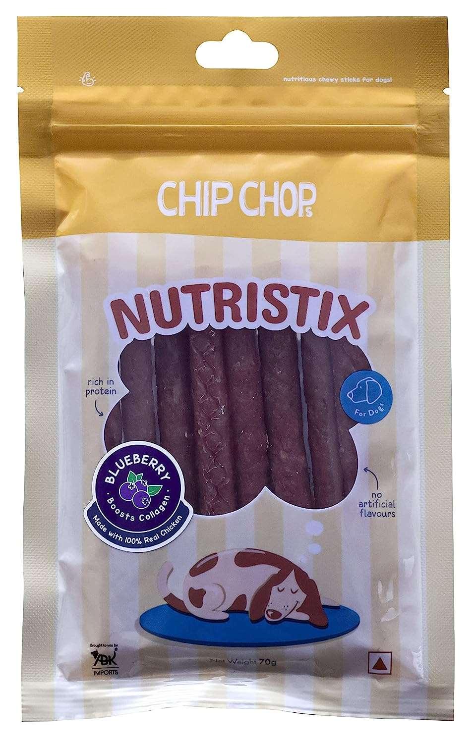 Chip Chops Nutristix Blueberry Flavour 70g Dog Treat - Cadotails