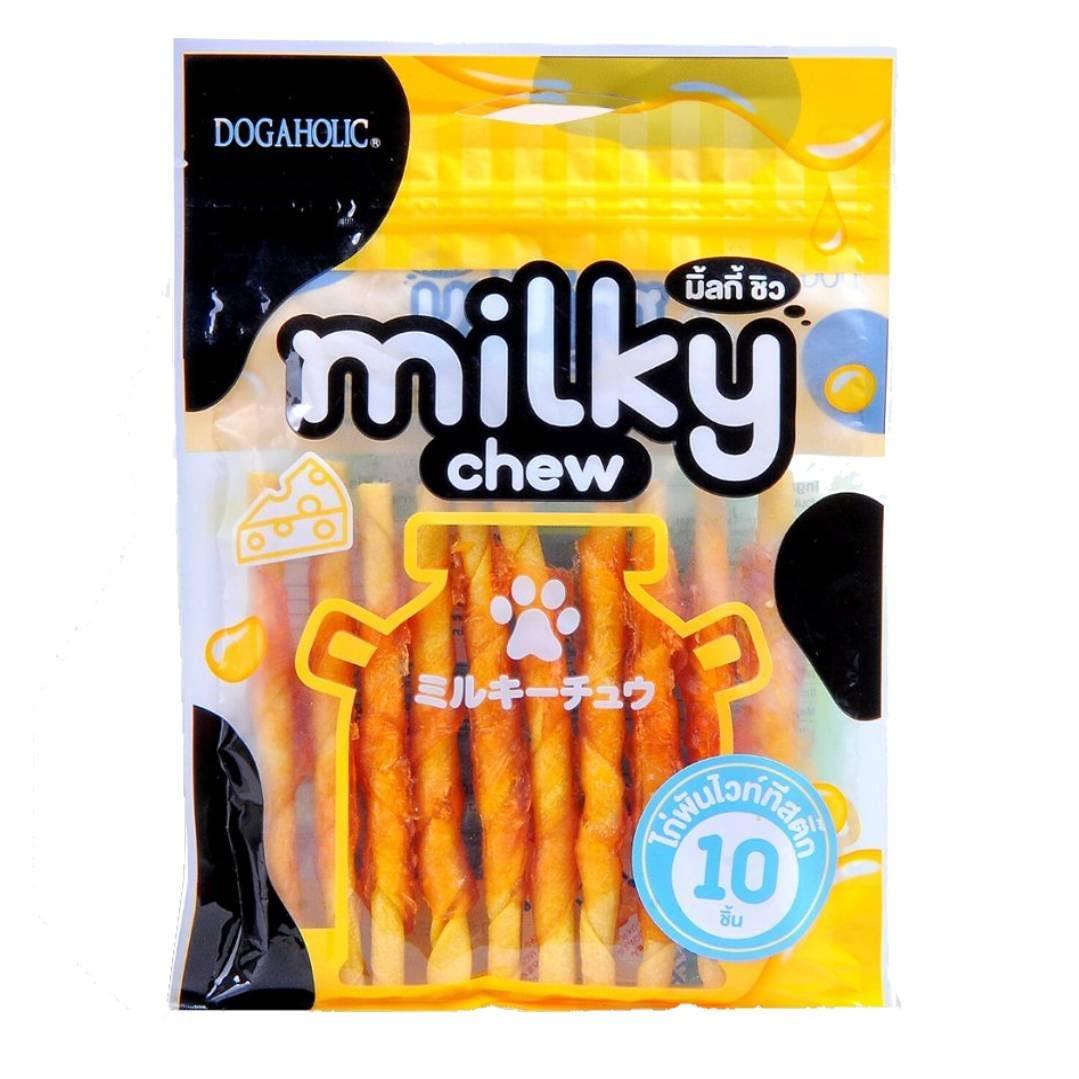 Dogaholic Milky Chew Cheese & Chicken Sticks 10Pcs Pouch Dog Treat - Cadotails