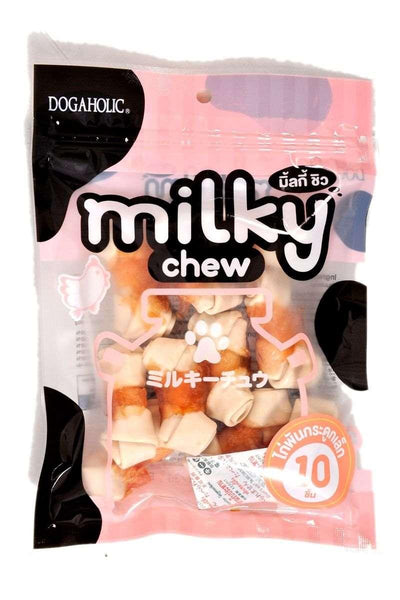 Dogaholic Milky Chew Chicken Bone Style 10Pcs Pouch Dog Treat - Cadotails