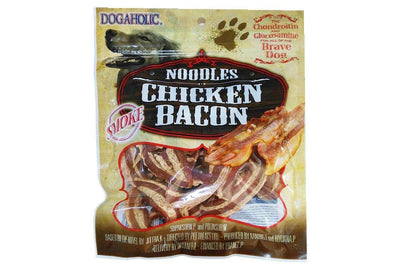 Dogaholic Noodles Chicken Bacon Strips Smoked 130G Dog Treat - Cadotails