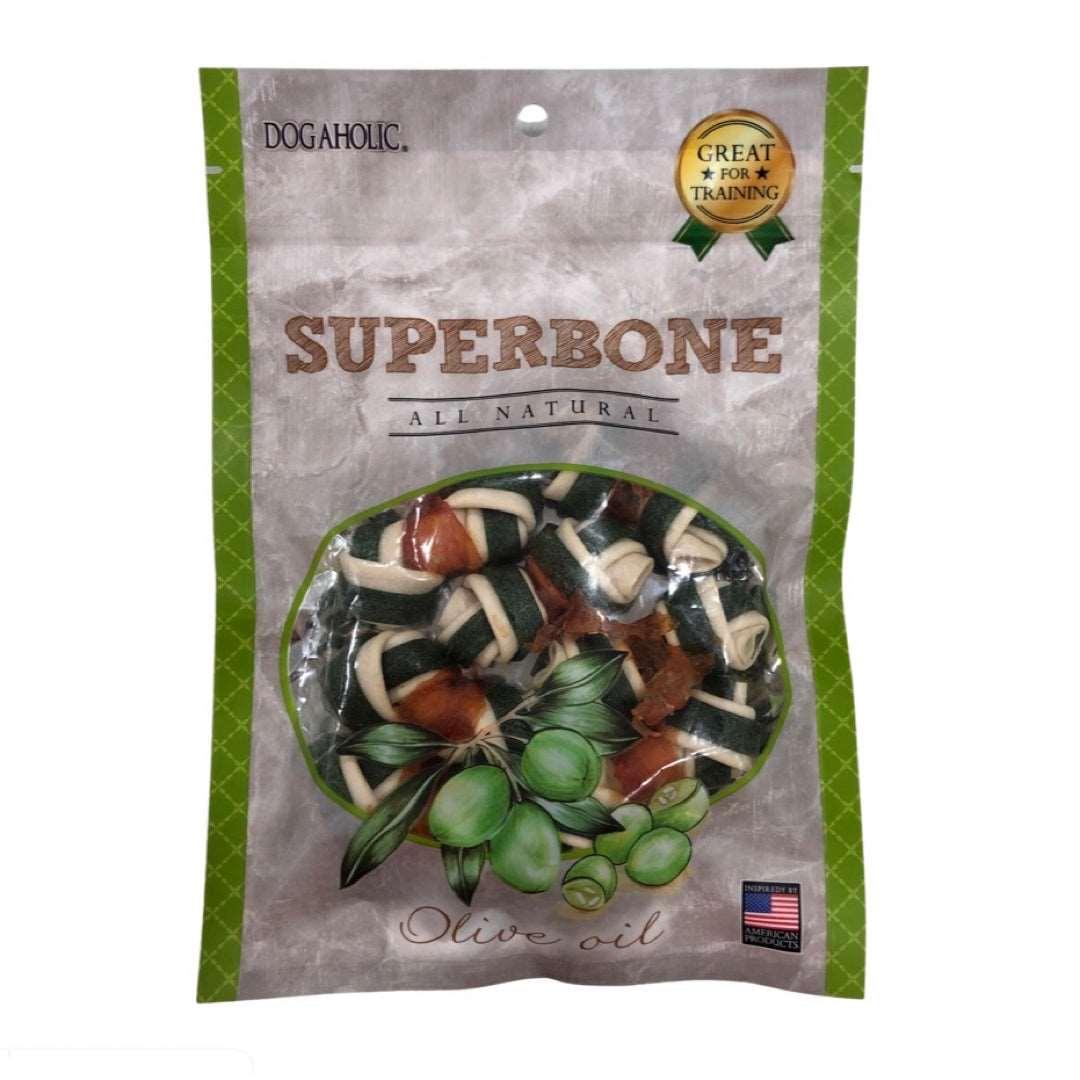 Dogaholic Super Bone Knotted Olive Oil Dog Treat - Cadotails