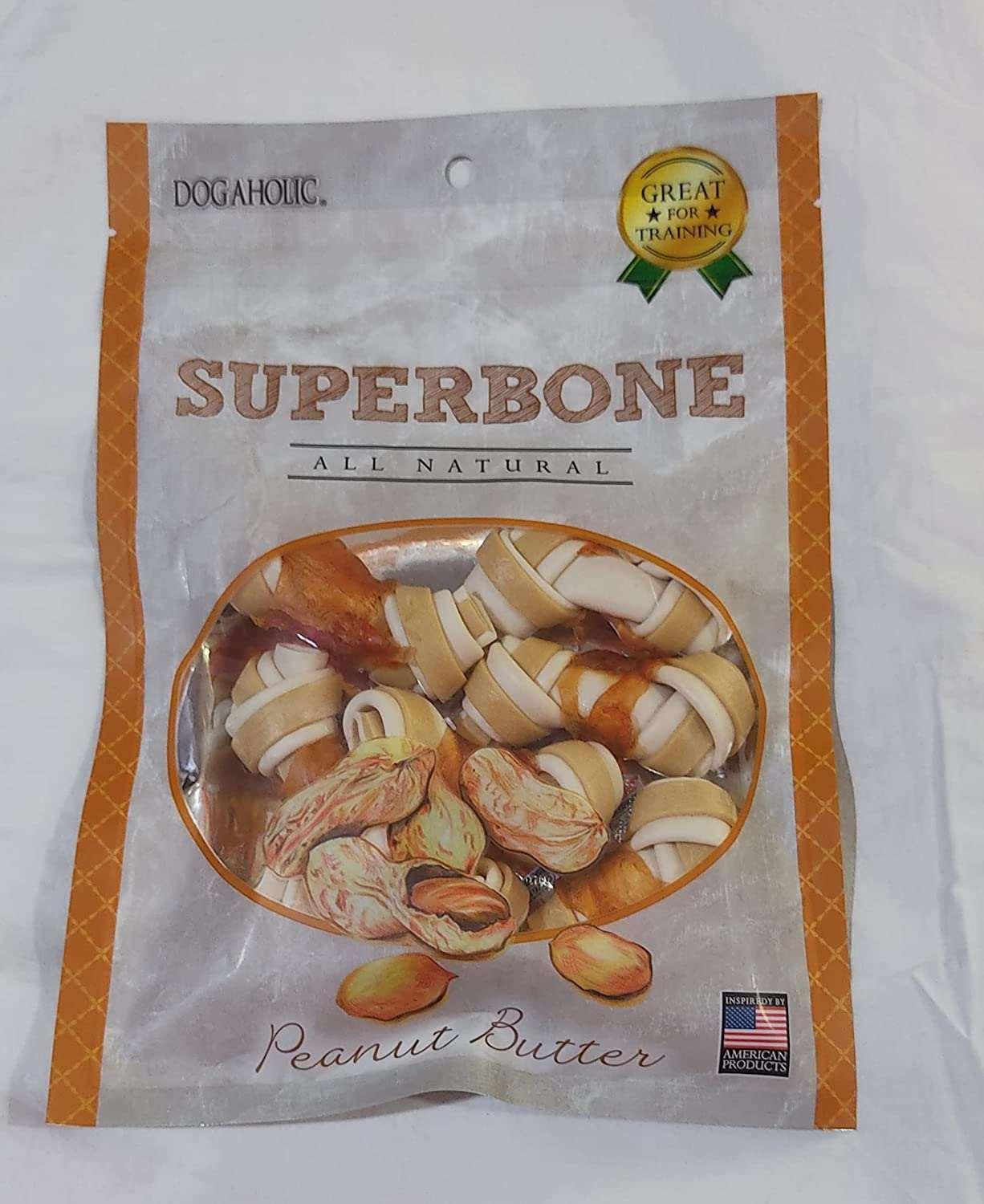 Dogaholic Super Bone Knotted Peanut Butter Dog Treat - Cadotails