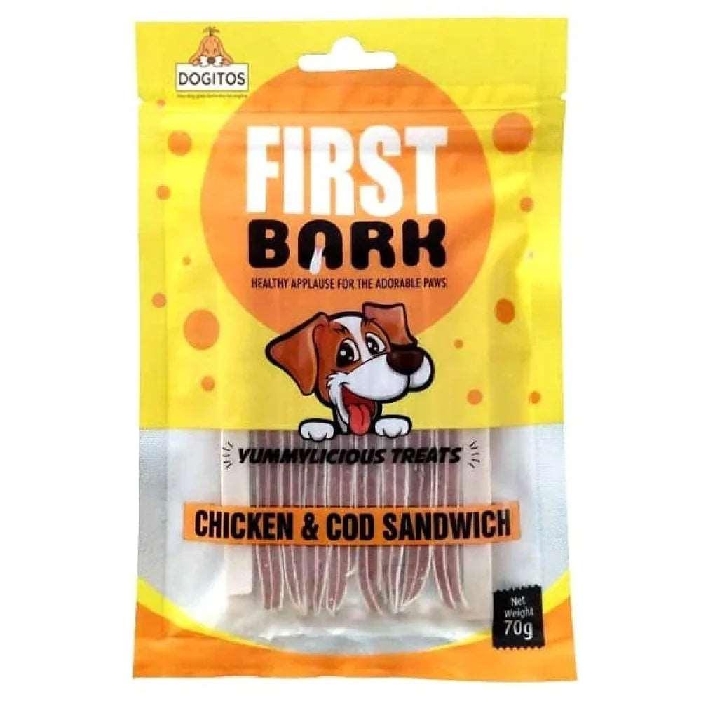 First Bark Chicken & Cod Sandwich 70G Dog Treat - Cadotails