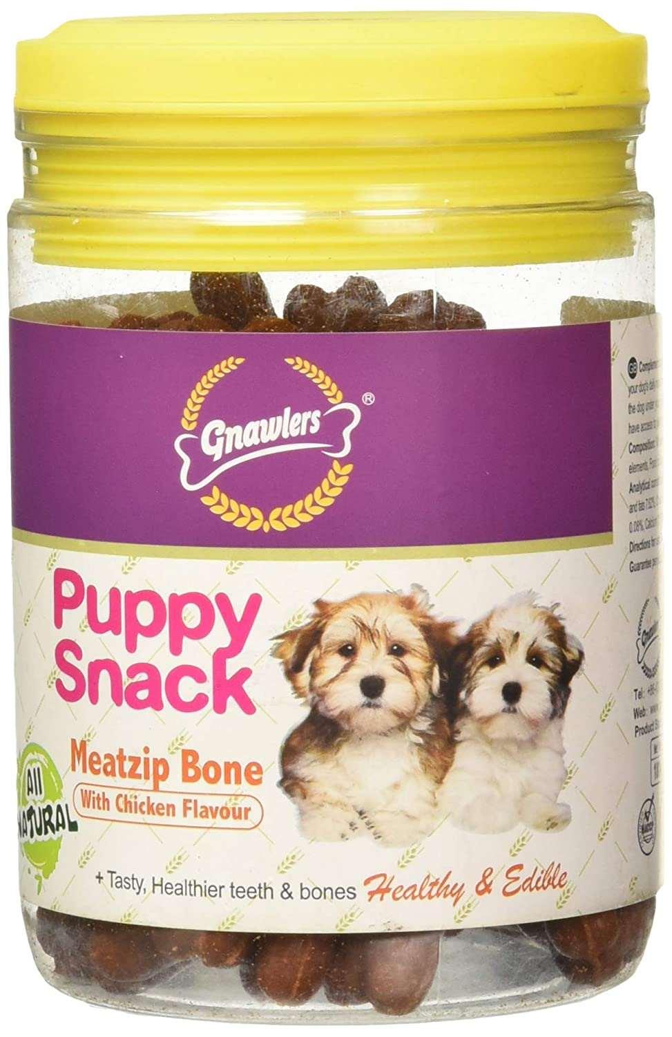 Gnawlers Puppy Snack Meat Zip Chicken Flavor 180G Dog Treat Jar - Cadotails