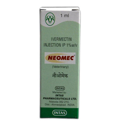 Intas Neomec Ivermectin Injection IP 1Ml For Dogs - Cadotails