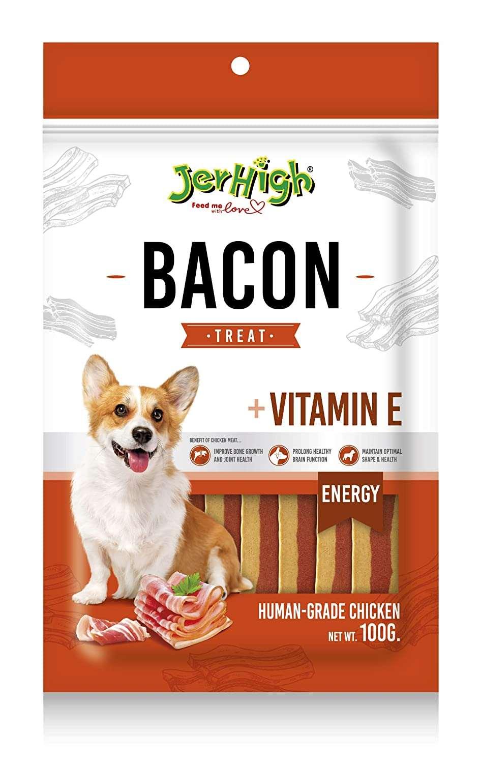 Jerhigh Bacon + Vitamin E 100G Dog Treat - Cadotails