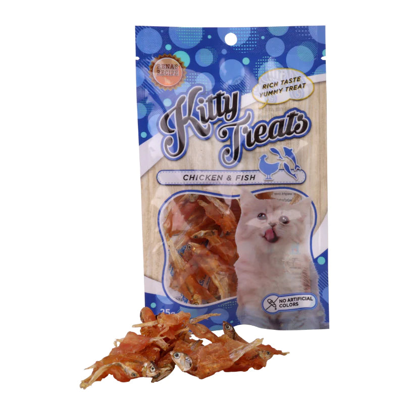 Renas Kitty Treats Chicken and Fish 25g Cat Treats - Cadotails