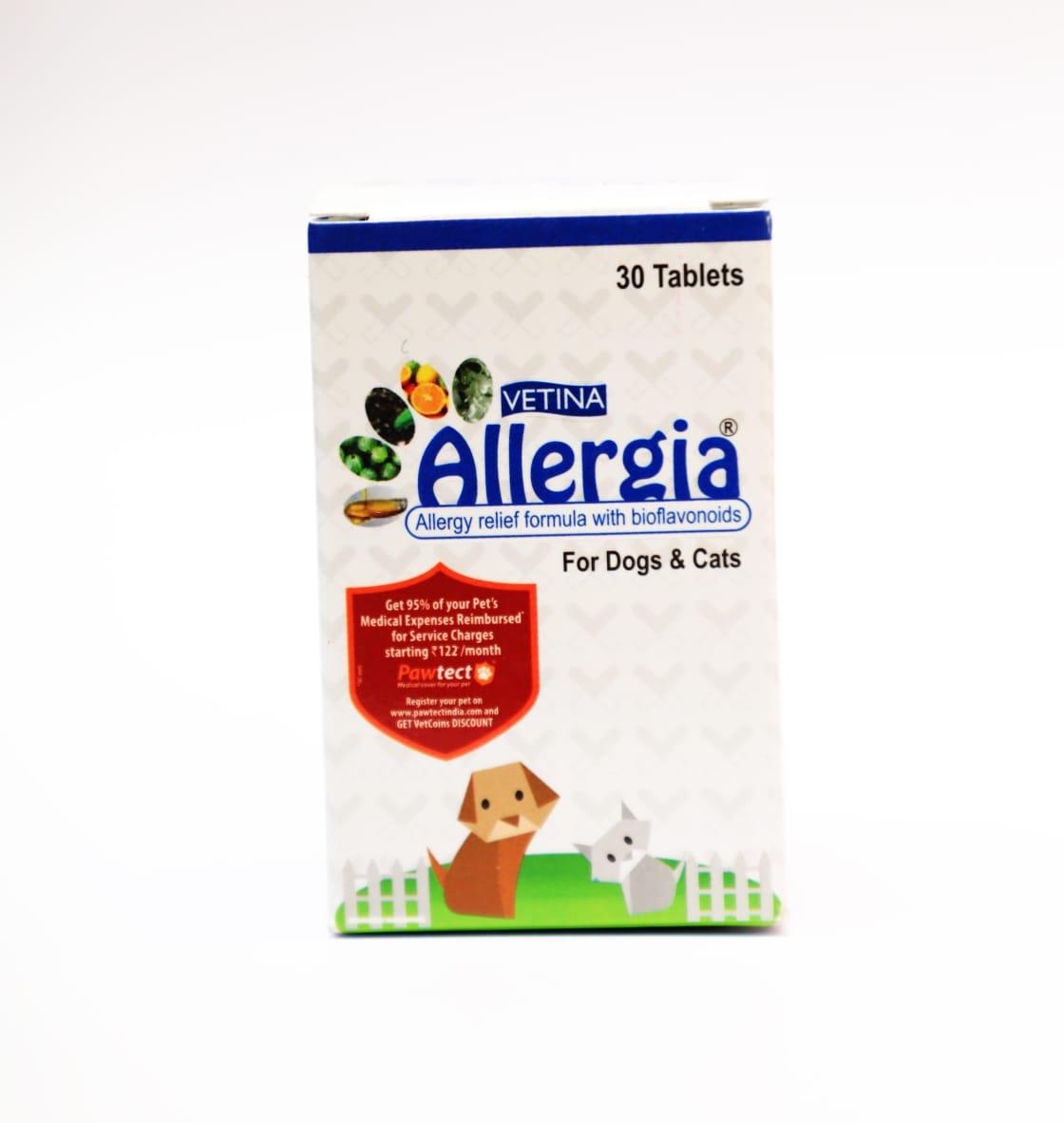 Vetina Allergia 30Tablets For Dogs & Cats - Cadotails