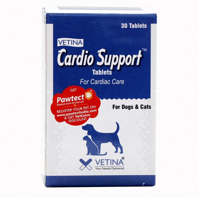 Vetina Cardio Support 30 Tablets For Cardiac Care For Dogs & Cats - Cadotails