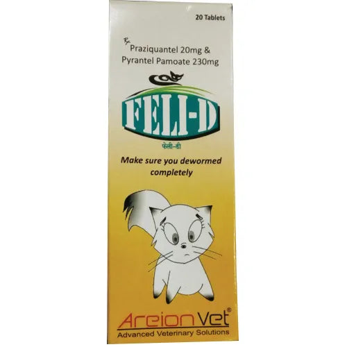 Areionvet Feli-D Deworming 20 Tablets For Cats - Cadotails