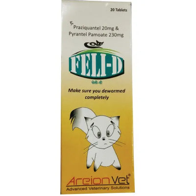 Areionvet Feli-D Deworming 20 Tablets For Cats - Cadotails