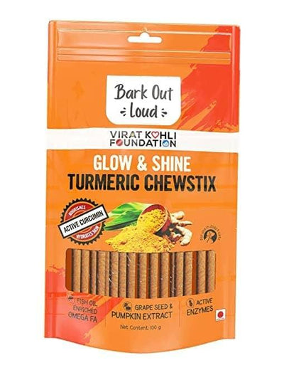Bark Out Loud Glow & Shine Turmeric Chew Stix 100G Dog & Cat Treats - Cadotails