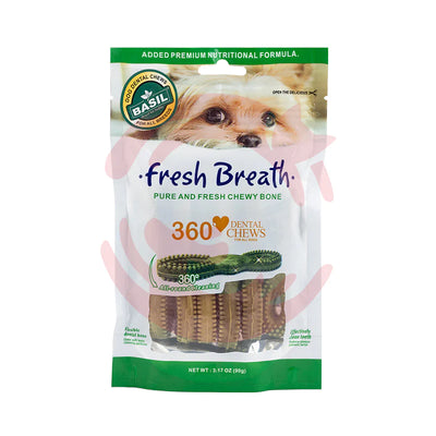 Basil 360* Dental Chew Fresh Breath 90G Dog Treat - Cadotails