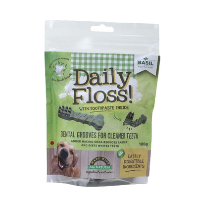 Basil Daily Floss With Toothpaste Stuffing 150G Dog Treat - Cadotails