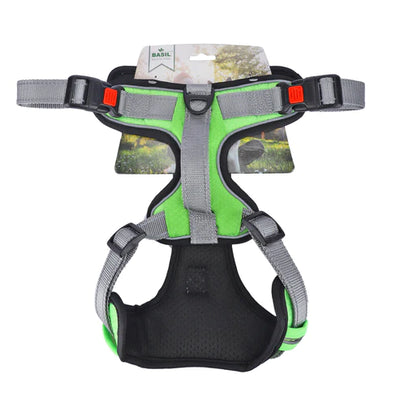 Basil Dog Full Body Padded Harness With Handle - Green - Cadotails