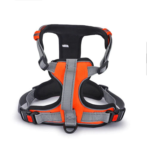 Basil Dog Full Body Padded Harness With Handle - Orange - Cadotails