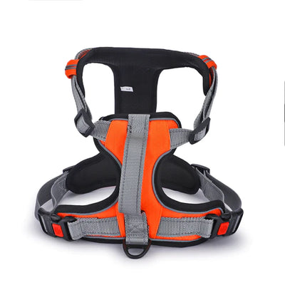 Basil Dog Full Body Padded Harness With Handle - Orange - Cadotails