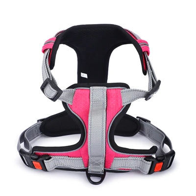 Basil Dog Full Body Padded Harness With Handle - Pink - Cadotails