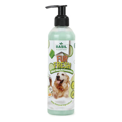 Basil Fur Fresh Deep Cleansing Vegan Shampoo (Aloe Vera And Cucumber) For Dogs - Cadotails