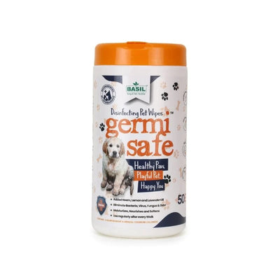 Basil Germisafe Disinfecting Wipes (50 Wipes) For Dogs - Cadotails