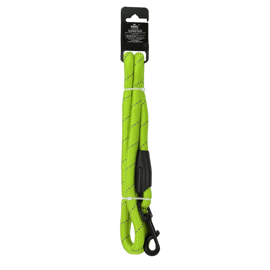 Basil Rope Leash For Dogs, 4 Feet (Solid Green) - Cadotails