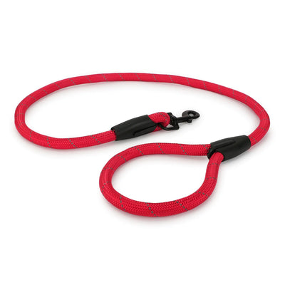 Basil Rope Leash For Dogs, 4 Feet (Solid Red) - Cadotails