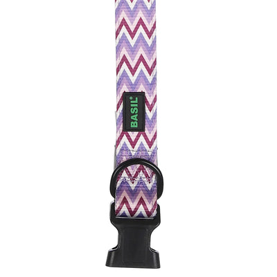 Basil Zig-Zag Padded Adjustable Collar For Dogs & Puppies (Purple) - Cadotails