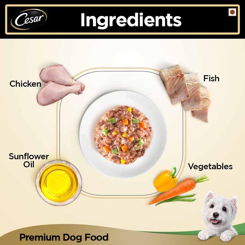 Cesar White Meat Fish & Vegetables Adult Dog Wet Food - Cadotails