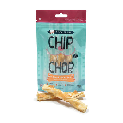 Chip Chops Dental Treats Chicken Twist Stix 90G Dog Treat - Cadotails