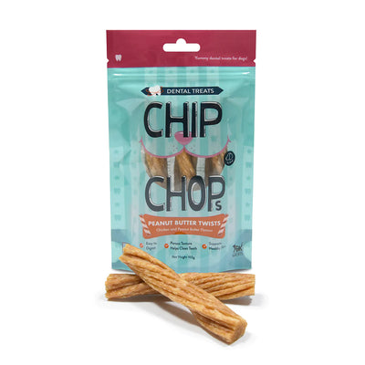 Chip Chops Dental Treats Peanut Butter Twists 100G Dog Treat - Cadotails