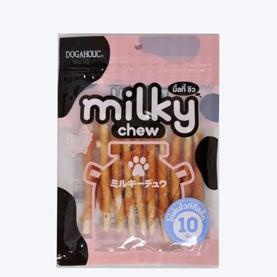 Dogaholic Milky Chew Chicken Sticks 10Pcs Pouch Dog Treat - Cadotails