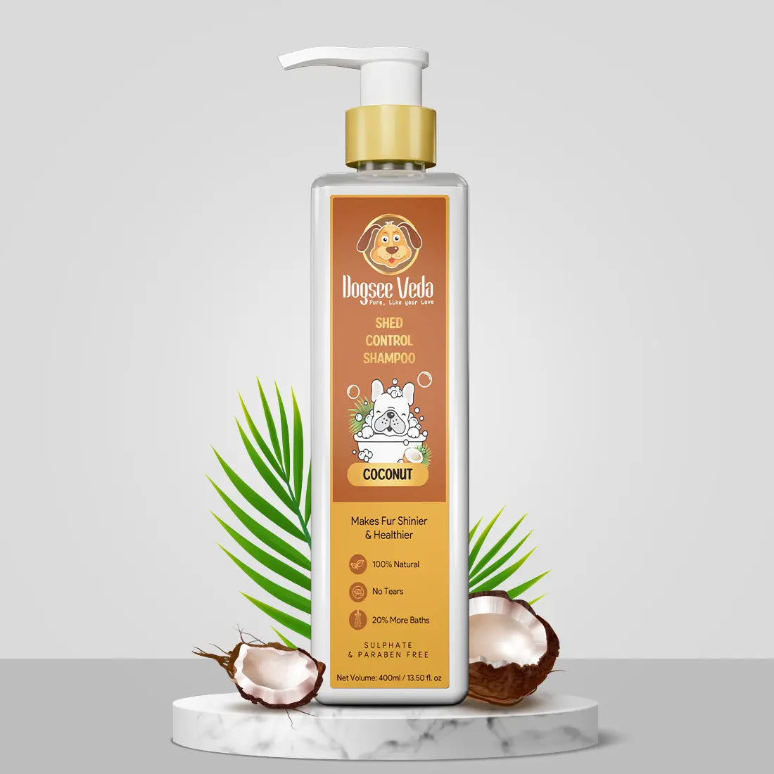 Dogsee Veda Coconut Shed Control Dog Shampoo - Cadotails