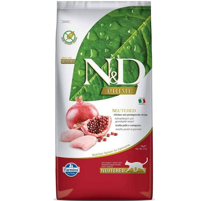 Farmina N&D Prime Chicken & Pomegranate Neutered Adult Cat Dry Food - Cadotails
