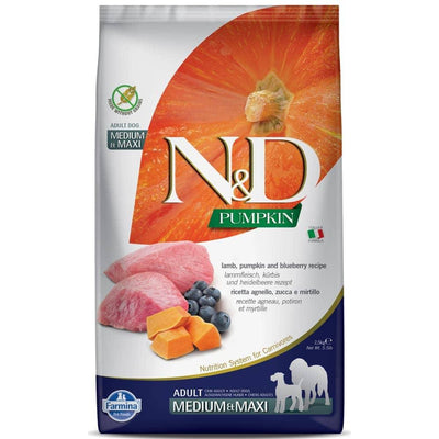 Farmina N&D Pumpkin Lamb & Blueberry Grain Free Medium & Maxi Puppy Dry Food - Cadotails