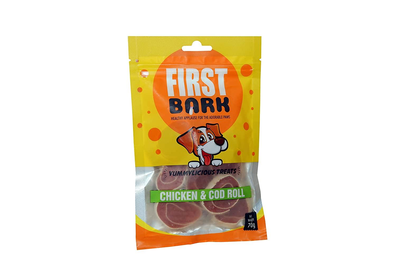 First Bark Chicken & Cod Roll 70G Dog Treat - Cadotails