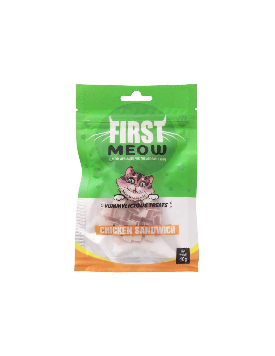 First Meow Cat Jerky Chicken Sandwich 40G Cat Treat - Cadotails