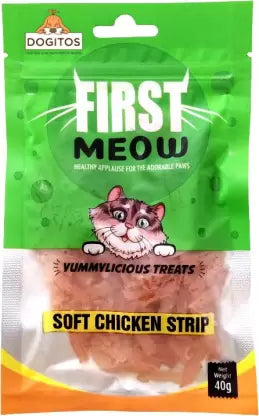 First Meow Cat Jerky Soft Chicken Strip 40G Cat Treat - Cadotails